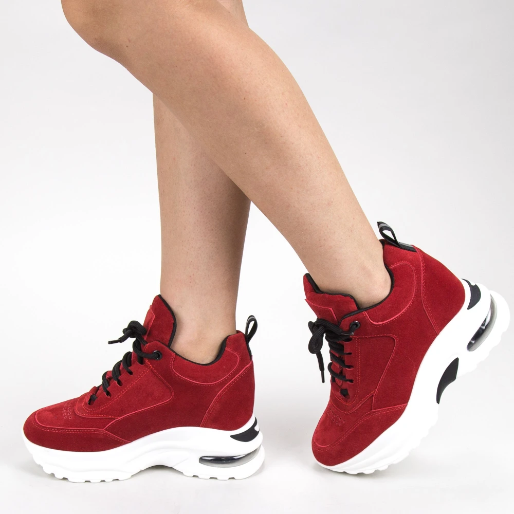 Pantofi sport dama cu platforma ykq173 red (030) mei