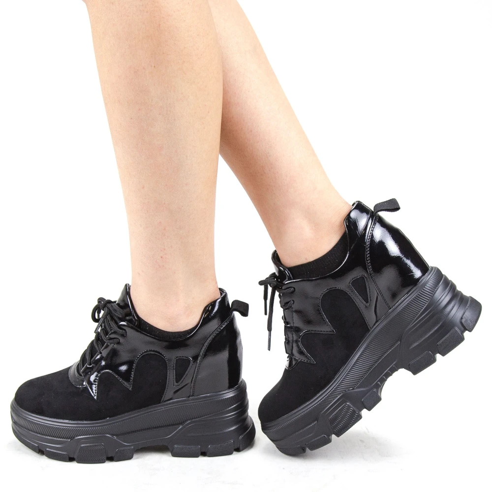 Pantofi sport dama cu platforma sjn301 black (018) mei