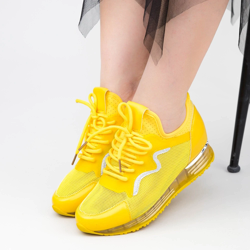 Pantofi sport dama cu platforma sz258 yellow | mei