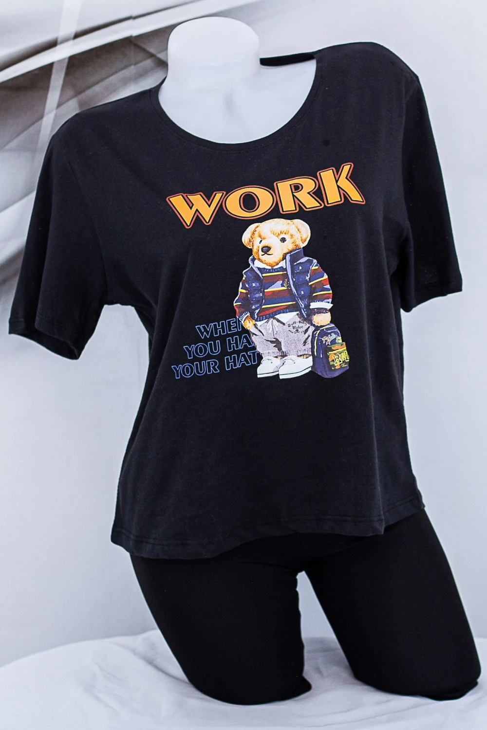 Tricou Dama "WORK" 1840 Negru | Fashion