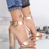 Sandale Dama cu Toc gros XKK161D Champagne Mei