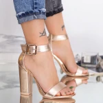 Sandale Dama cu Toc gros XKK161D Champagne Mei