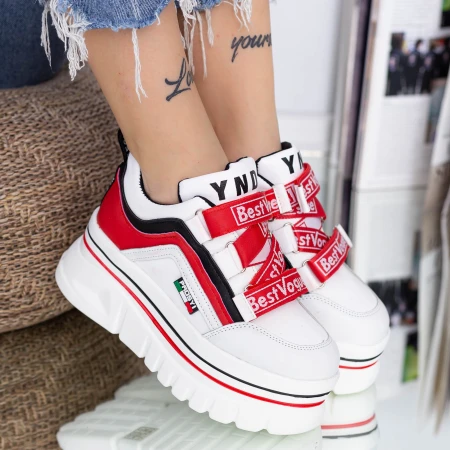 Pantofi Sport Dama cu Platforma 2018 Rosu Mei