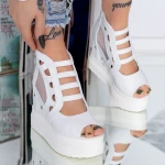 Sandale Dama cu Platforma WL171 Alb Mei