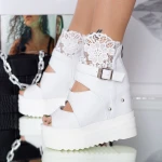 Sandale Dama cu Platforma WL176 Alb Mei