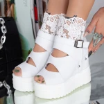 Sandale Dama cu Platforma WL176 Alb Mei