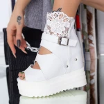 Sandale Dama cu Platforma WL176 Alb Mei