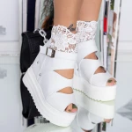 Sandale Dama cu Platforma WL176 Alb Mei