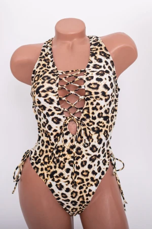 Costum de Baie Dama intreg Y3059 Leopard Bej Meina