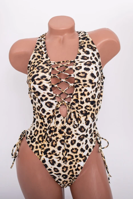 Costum de Baie Dama intreg Y3059 Leopard Bej Meina
