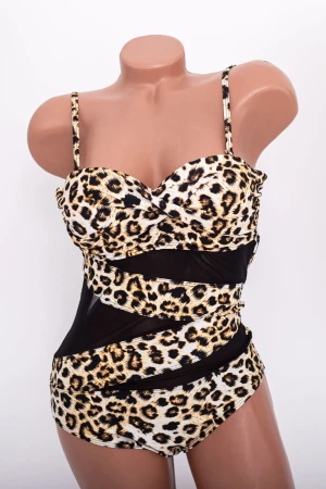 Costum de Baie Dama intreg Y3061 Leopard Bej Meina