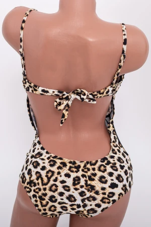 Costum de Baie Dama intreg Y3061 Leopard Bej Meina