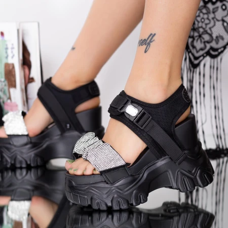 Sandale Dama cu Platforma WL197 Negru Mei