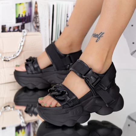 Sandale Dama cu Platforma WL195 Negru Mei