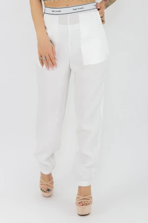 Pantaloni Dama MFFS12081 Alb Fashion