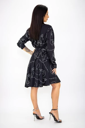Rochie tip camasa 0066 Negru Pink Boss