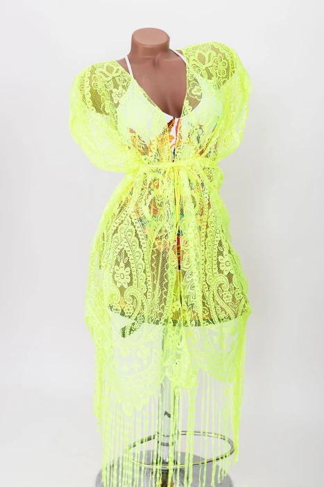 Rochie de Plaja 203-1 Verde neon Meina