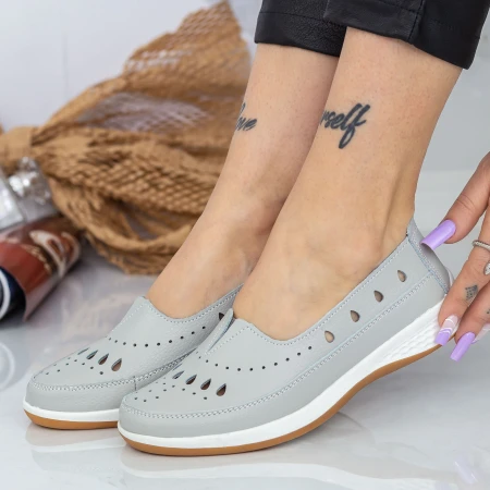 Pantofi Casual Dama PL015 Gri deschis » MeiMei.Ro