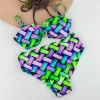 Costum de Baie Dama 2 Piese F01 Verde-Lila Meina