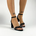 Sandale Dama cu Toc gros XKK530 Negru Mei