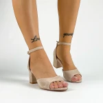 Sandale Dama cu Toc gros XKK566 Bej » MeiMei.Ro