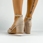 Sandale Dama cu Toc gros XKK566 Bej » MeiMei.Ro