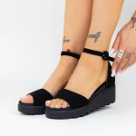 Sandale Dama cu Platforma LM358 Negru Mei