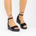 Sandale Dama cu Platforma LM358 Negru Mei