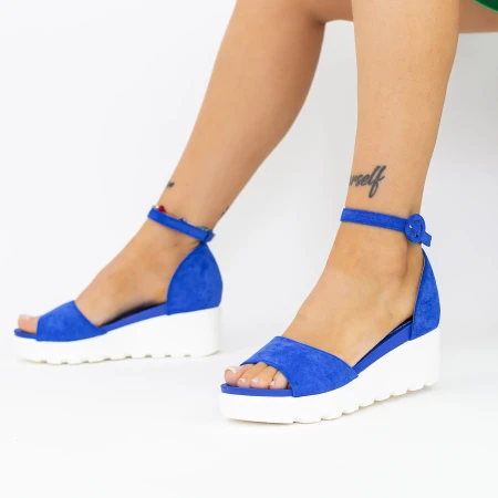 Sandale Dama cu Platforma LM358 Albastru Mei