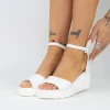 Sandale Dama cu Platforma LM358 Alb Mei