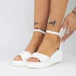 Sandale Dama cu Platforma LM358 Alb Mei