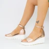 Sandale Dama cu Platforma LM358 Champagne Mei