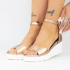 Sandale Dama cu Platforma LM358 Champagne Mei