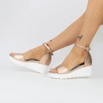 Sandale Dama cu Platforma LM358 Champagne Mei