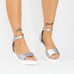 Sandale Dama cu Platforma LM358 Argintiu Mei