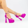 Sandale Dama cu Toc gros si Platforma 2SY6 Fucsia Mei