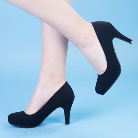 Pantofi cu Toc QZL131A Black Mei