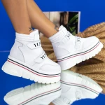 Pantofi Sport Dama cu Platforma 2W252 Alb Mei