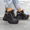 Pantofi Sport Dama cu Platforma 2WL237 Negru Mei