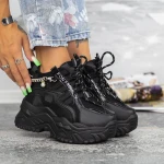 Pantofi Sport Dama cu Platforma 2WL237 Negru Mei