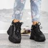 Pantofi Sport Dama cu Platforma 2WL237 Negru Mei