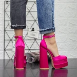 Sandale Dama cu Toc gros si Platforma 2SY12 Fucsia Mei