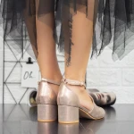 Pantofi cu Toc gros 2YXD30 Champagne Mei
