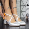 Pantofi cu Toc gros 2YXD30 Argintiu Mei
