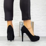 Pantofi cu Toc subtire si Platforma 2YXD32 Negru » MeiMei.Ro