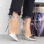 Pantofi Stiletto KV61 Argintiu » MeiMei.Ro