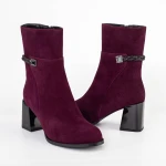 Botine Dama cu toc gros K850-34B Visiniu » MeiMei.Ro