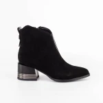 Botine Dama cu toc gros K4102-9715C Negru » MeiMei.Ro