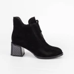 Botine Dama cu toc gros K5375-3178C Negru » MeiMei.Ro