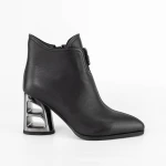 Botine Dama cu toc gros K231-644A Negru » MeiMei.Ro